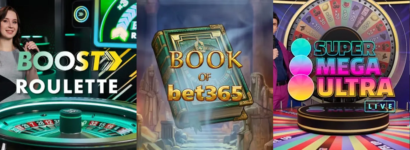 bet365 Ontario casino lobby: Boost Roulette, Book of bet365 and the Super Mega Ultra game show