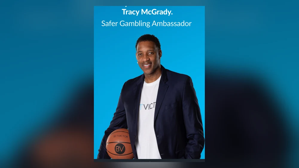 Tracy McGrady, BetVictor safer gambling ambassador, in the Ontario app store creative