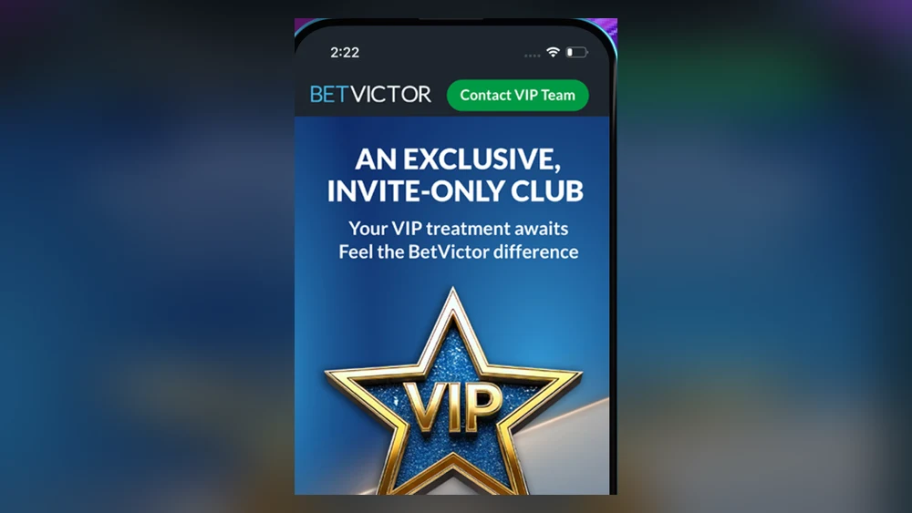 The invite-only BetVictor VIP club screen in the Ontario app