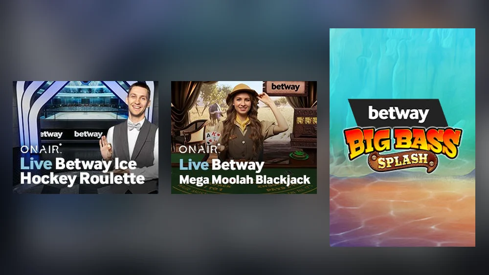 Betway branded games in Ontario: Ice Hockey Roulette, MegaMoolah Blackjack and Betway Big Bass Splash