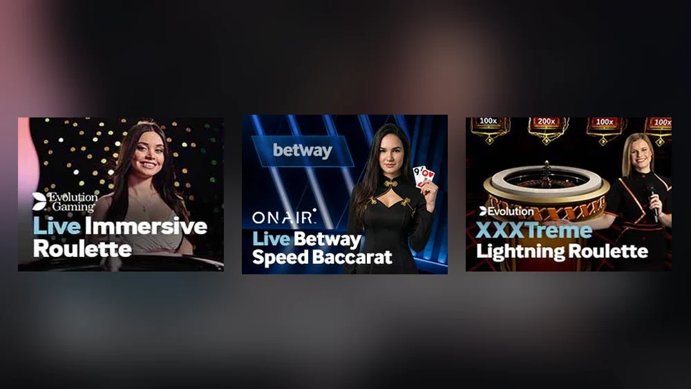 Live dealer tables at Betway Ontario: Immersive Roulette, Betway Speed Baccarat and XXXTreme Lightning Roulette