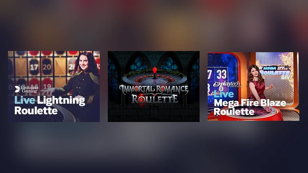 Roulette at Betway Ontario: Lightning Roulette, Immortal Romance Roulette and Mega Fire Blaze Roulette