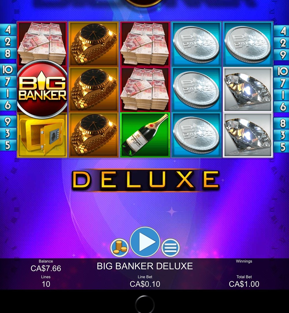 Big Banker Deluxe on bwin Ontario showing a CA$0.10 line bet and a CA$1.00 total bet