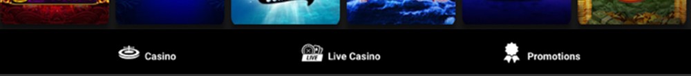 The bottom bar of the bwin Ontario lobby with Casino, Live Casino and Promotions