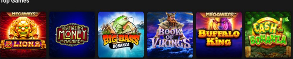 The Top Games shelf on bwin Ontario, six titles from a single studio