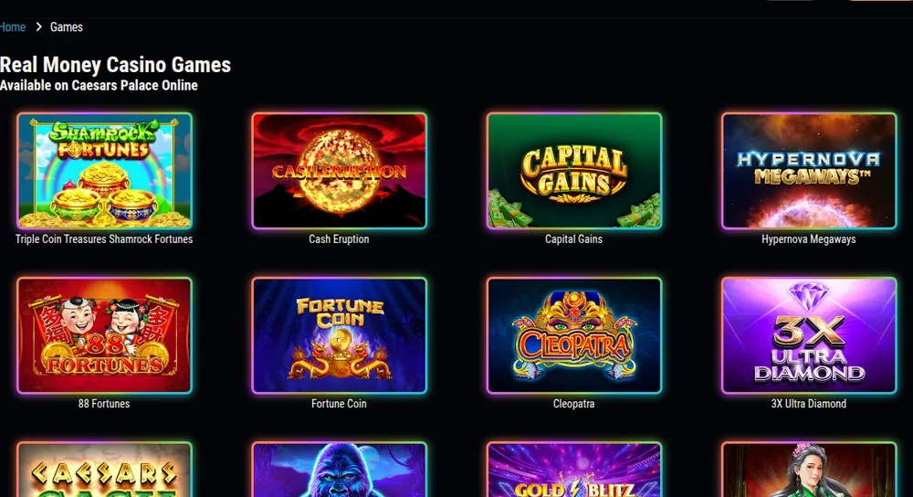 Public Caesars game catalogue used to confirm each studio title by title
