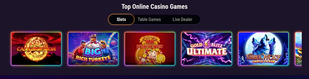 Top casino games shelf at Caesars Palace Online Casino Ontario