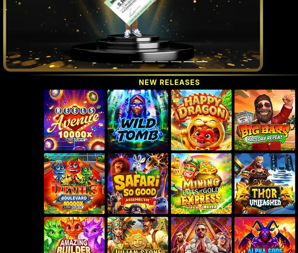 The New Releases grid at Captain Cooks Casino Ontario, showing the same twelve titles in the same order as its sister sites