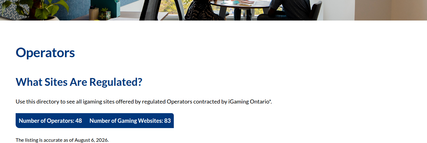 The iGaming Ontario operator registry filtered to Bunchberry Limited, the entity behind ComeOn in Ontario