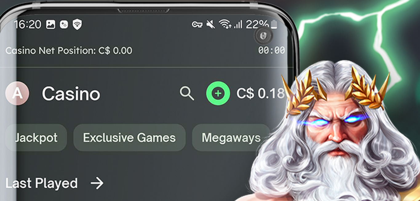 The ComeOn Ontario casino lobby as shown in the operator Google Play listing, with the Casino Net Position counter and an Exclusive Games shelf