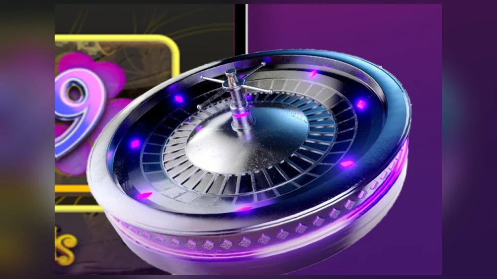 Roulette wheel shown in the PartyCasino Ontario live casino store creative