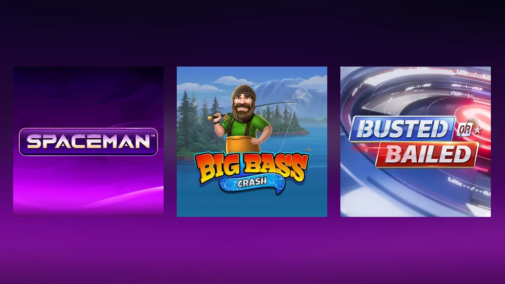 Crash games in the PlayOJO Ontario lobby: Spaceman, Big Bass Crash and Busted or Bailed