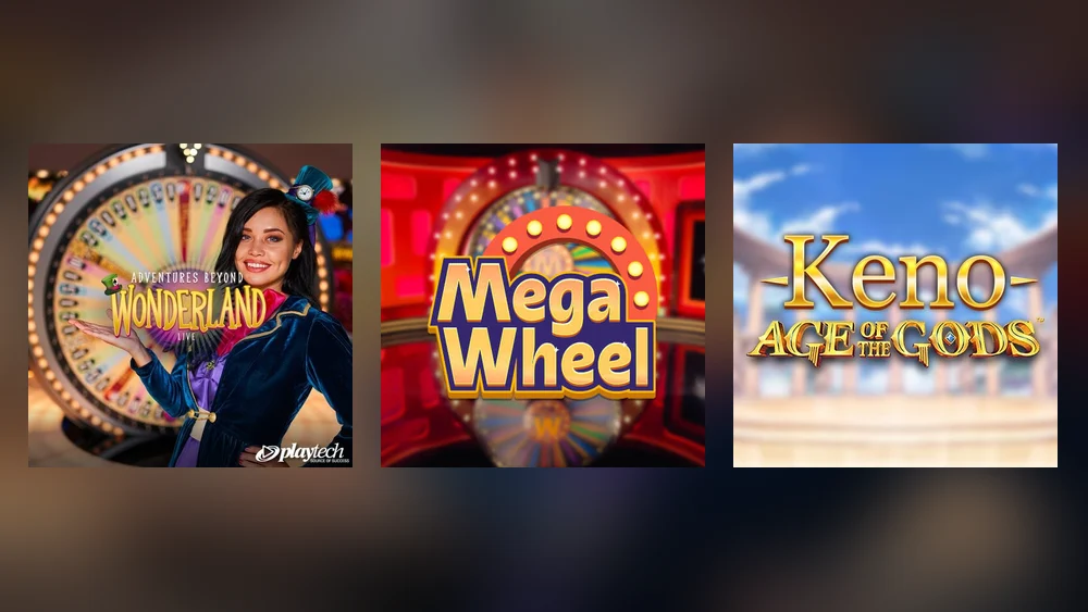 Game shows at PlayOJO Ontario: Adventures Beyond Wonderland, Mega Wheel and Age of the Gods Keno