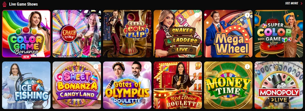 Live game shows at PointsBet Ontario
