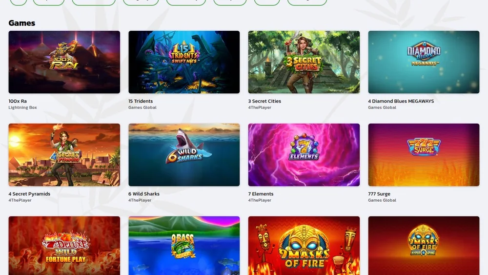 Royal Panda Ontario game grid showing the studio under each title