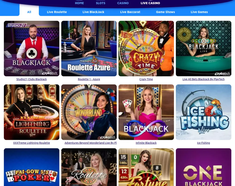 Live dealer tables at Spin Genie Ontario