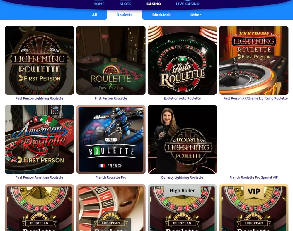 Roulette tables at Spin Genie Ontario