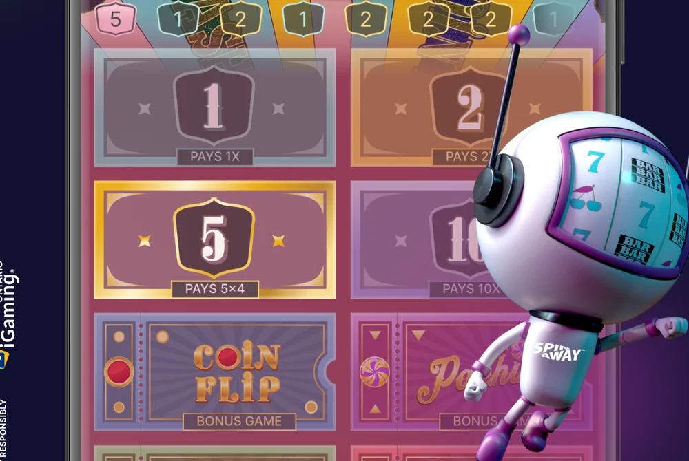Coin Flip and Pachinko bonus games on the game show wheel at SpinAway Ontario