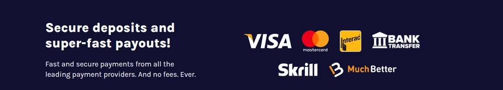 Payment methods shown on SpinAway's Ontario page: Visa, Mastercard, Interac, bank transfer, Skrill and MuchBetter
