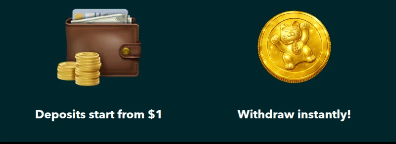 Lucky Days Ontario homepage strip stating that deposits start from $1