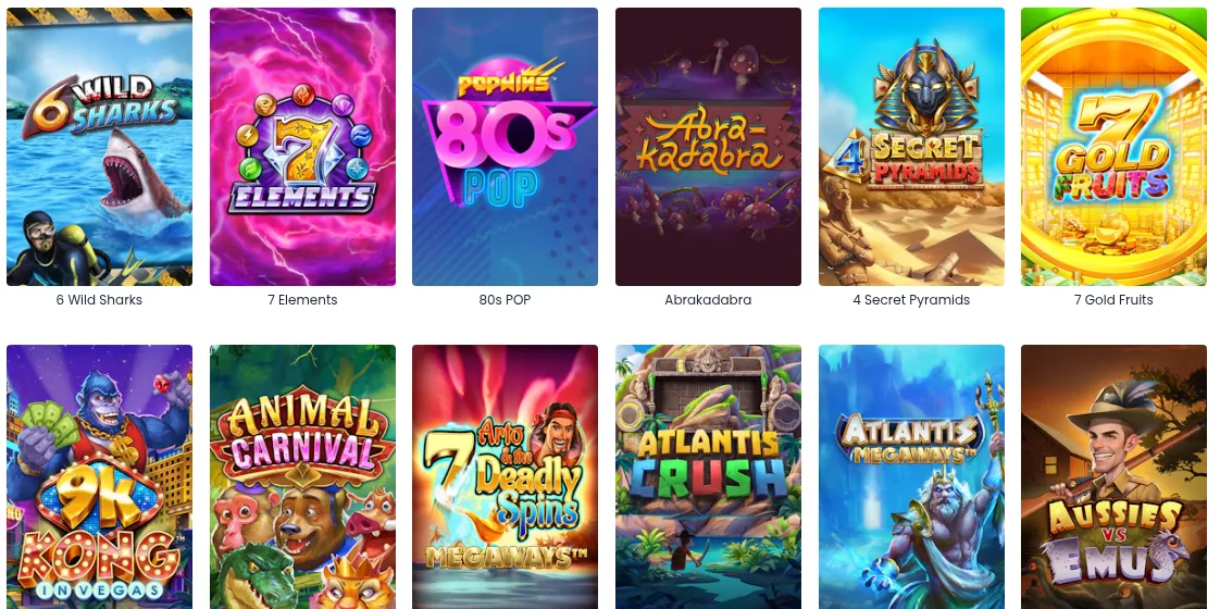 Miki Ontario All Slots lobby with 21 Thor Lightning Ways, 3 Secret Cities, 5 Wild Buffalo, 7 Gold Fruits and Atlantis Crush