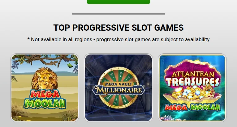 The Zodiac Casino Ontario home page read from Toronto: Mega Moolah, Mega Vault Millionaire and Atlantean Treasures under a note that progressive slots are not available in all regions
